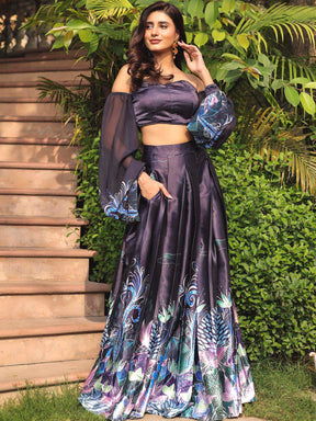 MIDNIGHT BLUE PRINTED TOP SKIRT