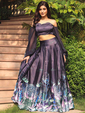 MIDNIGHT BLUE PRINTED TOP SKIRT