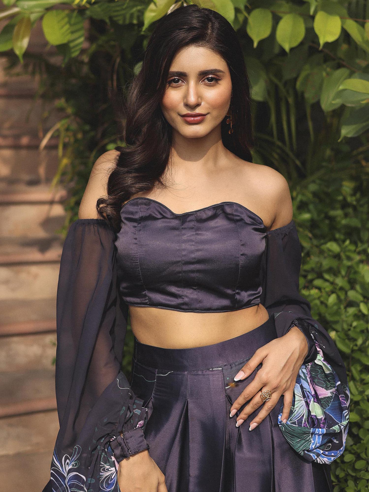 MIDNIGHT BLUE PRINTED TOP SKIRT