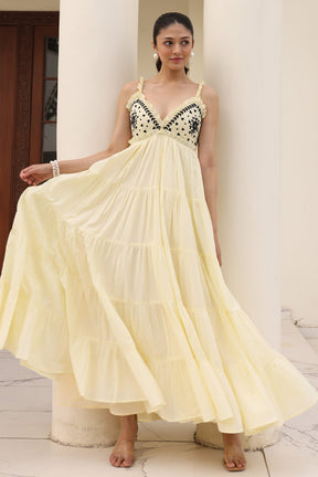 Butter Crossiant Yellow Dress