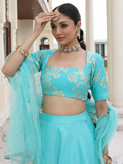 Blue Queen Silk Gota Lehenga Set