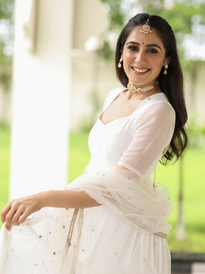 Meher White Anarkali