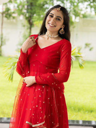 Meher Red Anarkali