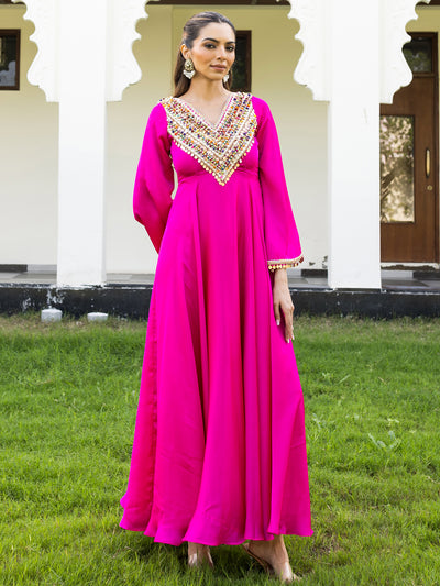 RESHAM LEHER Pink Boho Kaftan