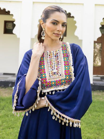 RESHAM LEHER Blue Boho Kaftan