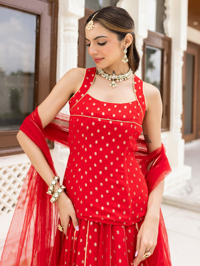 Gulzar Red Lehenga