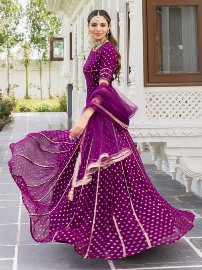 Gulzar Magenta Lehenga