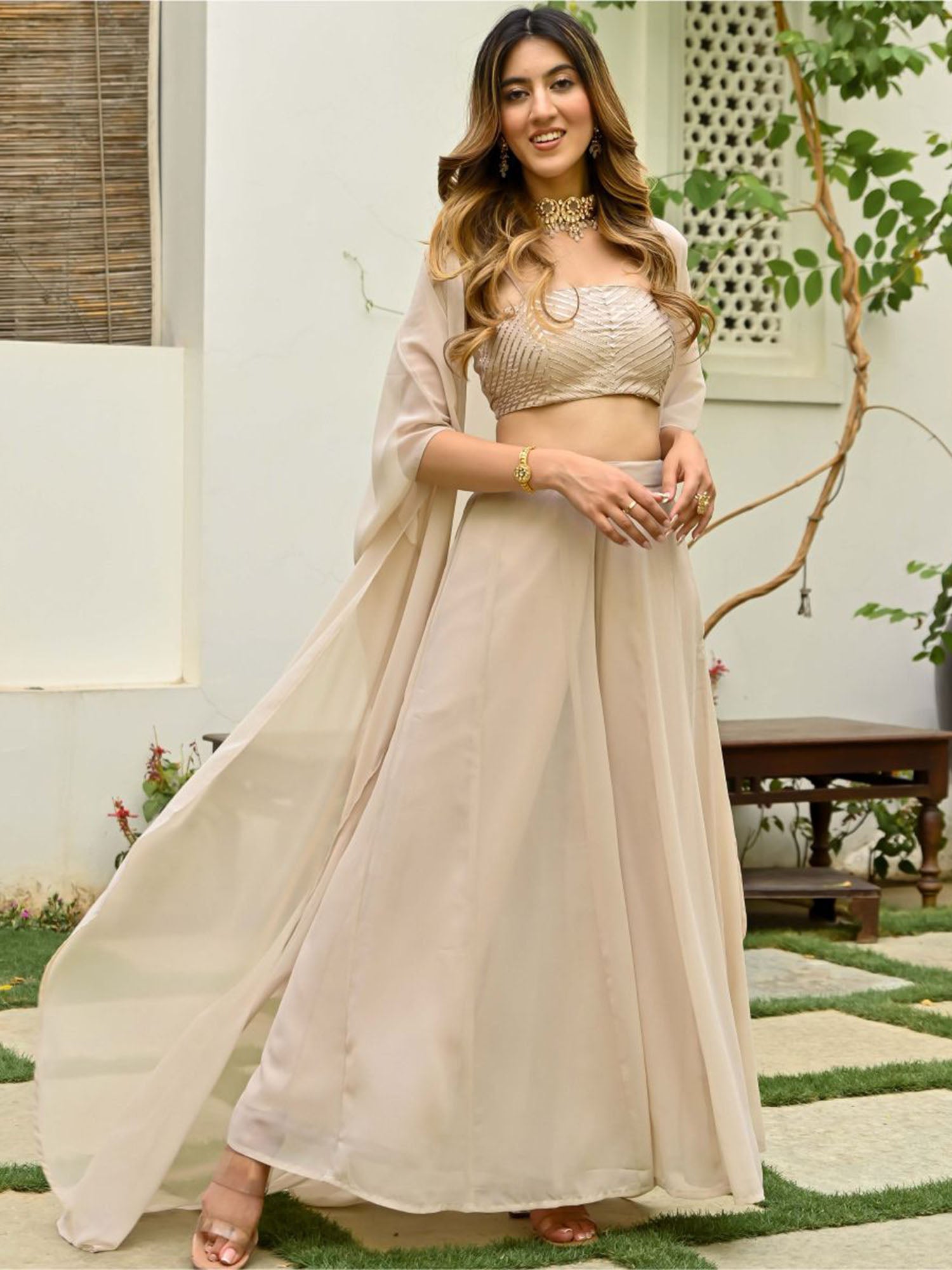 Beige Three Piece Set