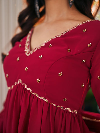 Phoolkari Maroon sharara