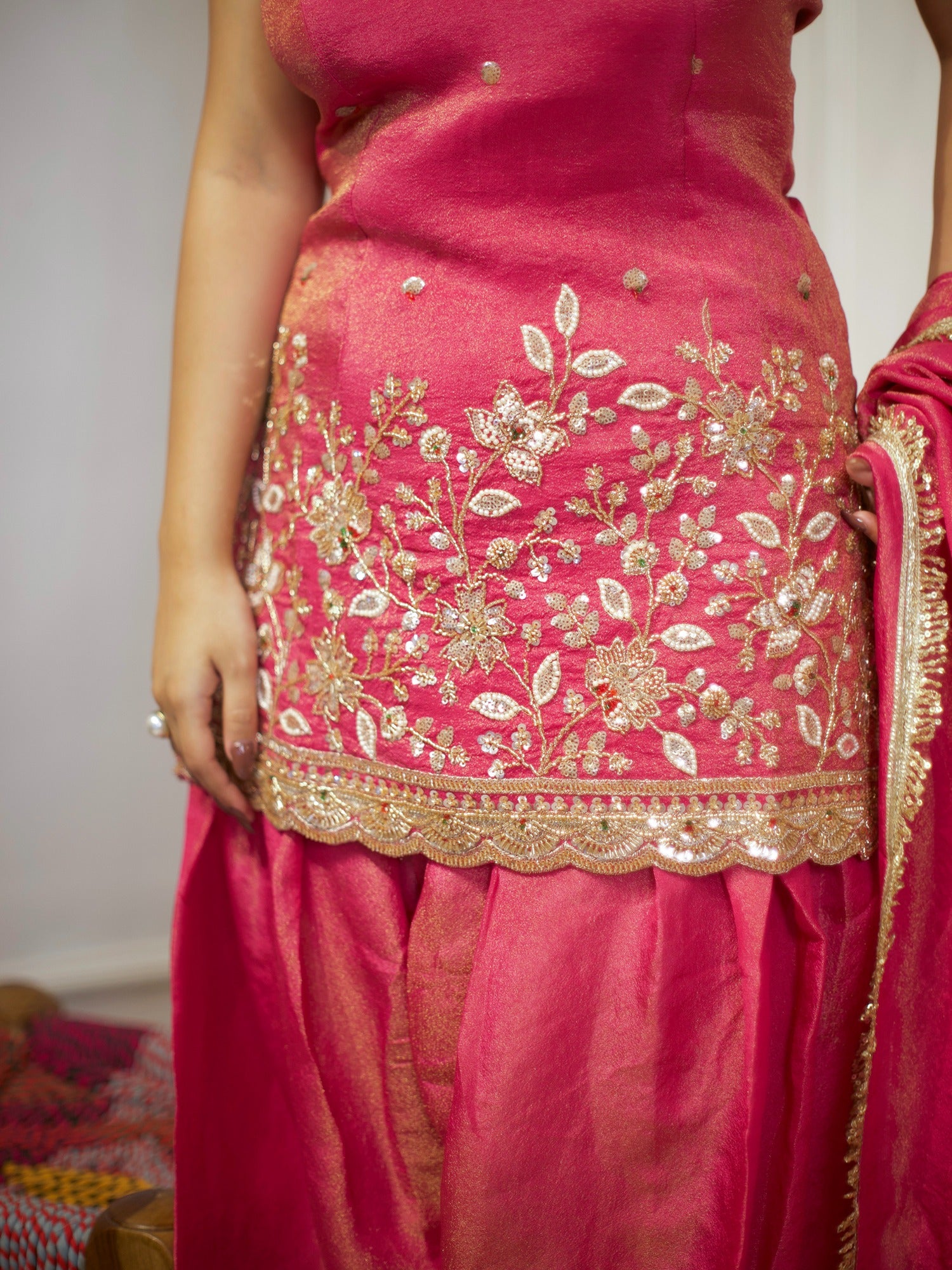 RANI PINK PATIYALA SET