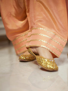 GREEN & PEACH PATIYALA SET
