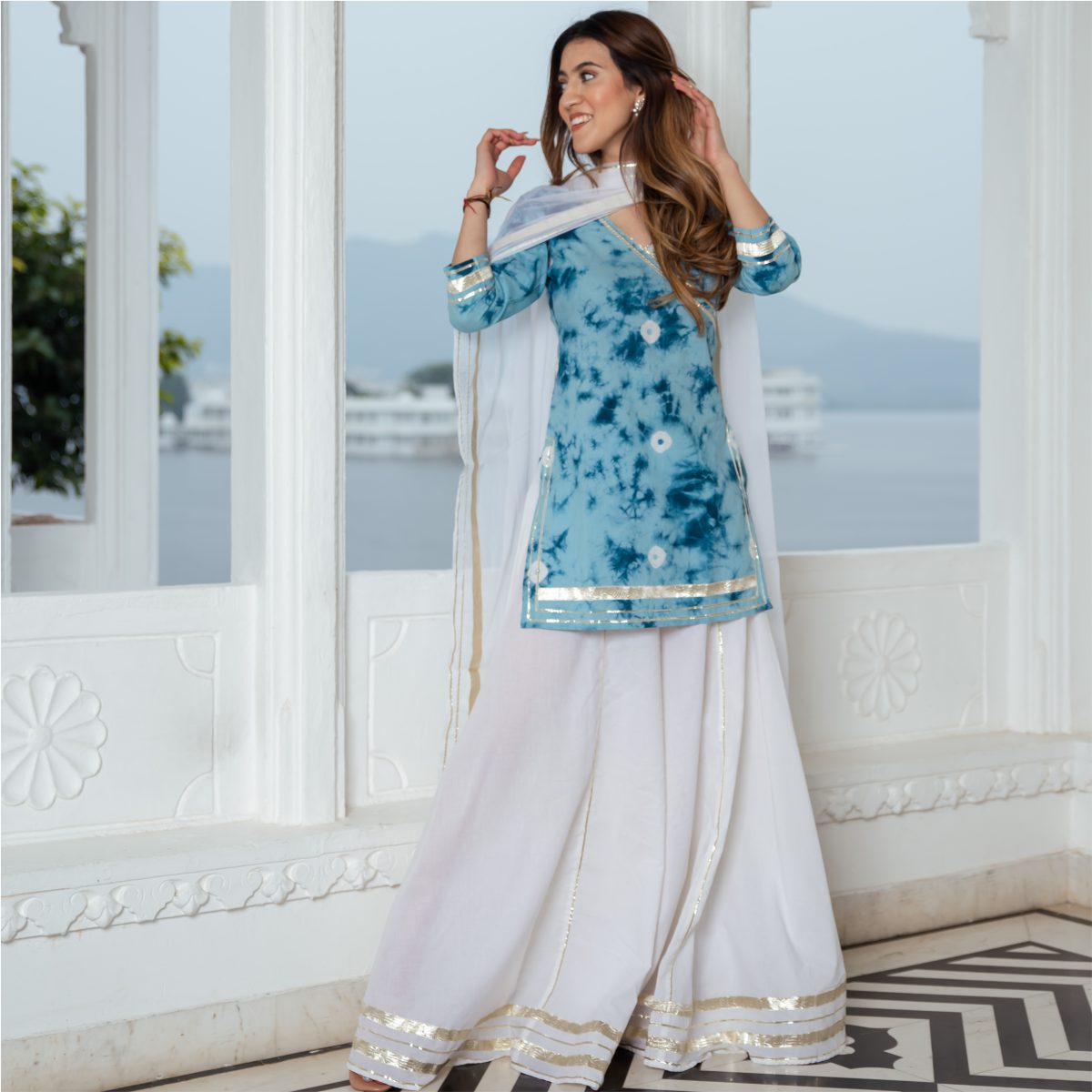 KRHYSIV - A bandhani-style salwar suit is perfect for channeling cultural  sentiments. Presenting this pleasant palazzo suit with bandhej style prints  on it. Grab this at INR 7,580 🛒 www.krhysiv.com . . #