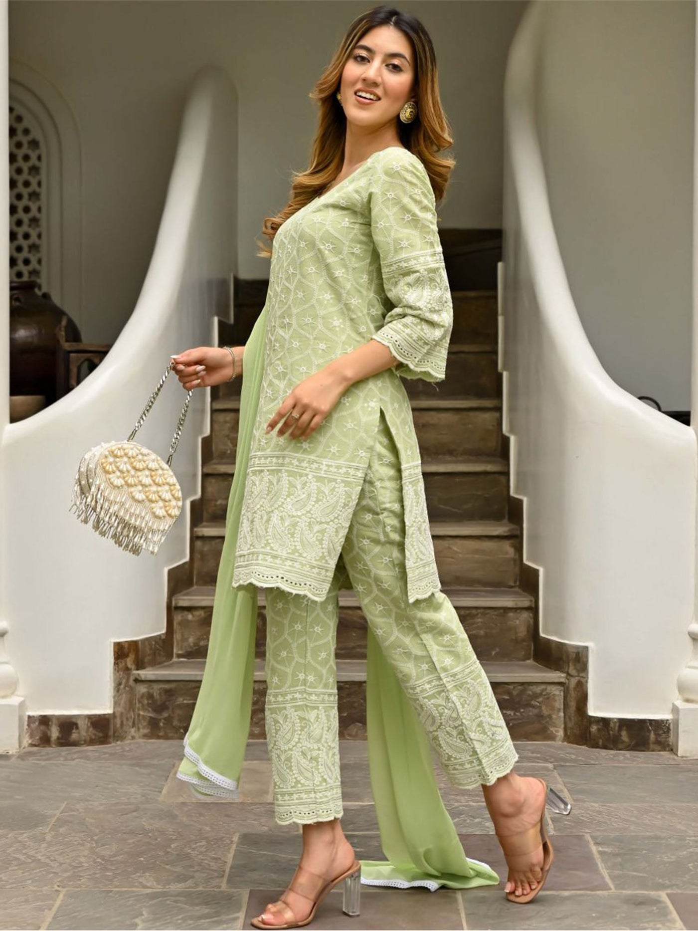 Avery Supima Cotton Green Kurta Set