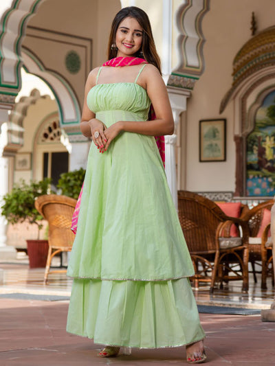 Cotton Tie-Dye Chiffon Dupatta Set