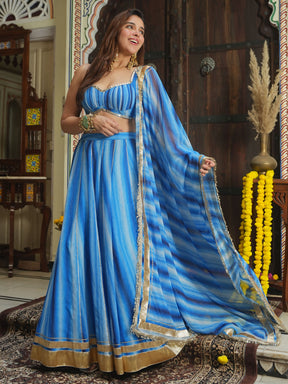 BLUE MULTI LEHENGA SET