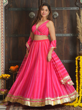 PINK MULTI LEHENGA SET