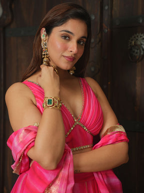PINK MULTI LEHENGA SET
