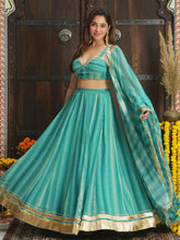 TEAL GREEN MULTI LEHENGA SET