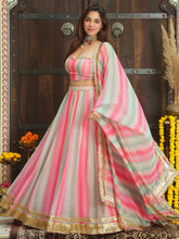 PINK AND GREEN LEHENGA SET