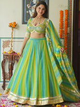 YELLOW AND GREEN LEHENGA SET