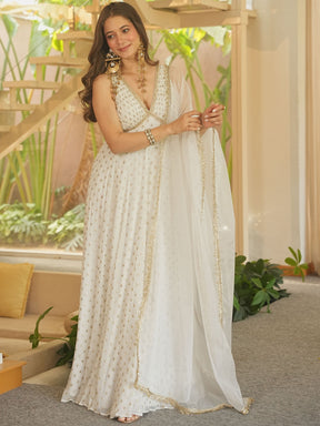 WHITE SITARA ANARKALI