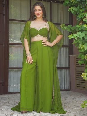 OLIVE GREEN THREE PIECE SET