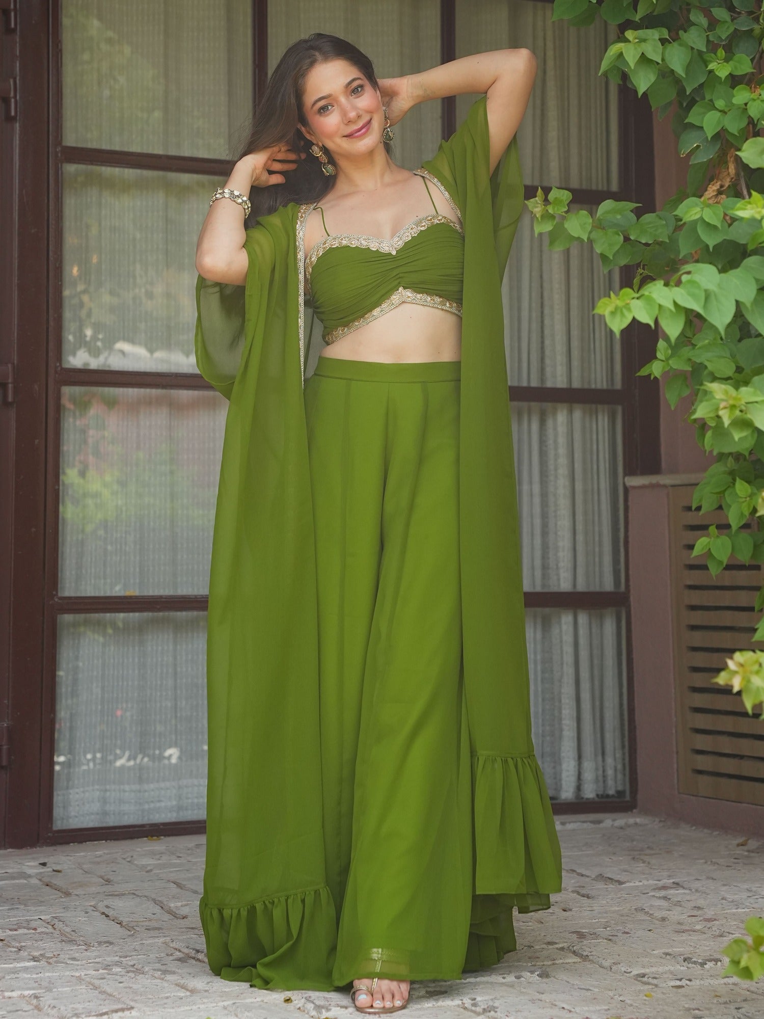 OLIVE GREEN THREE PIECE SET
