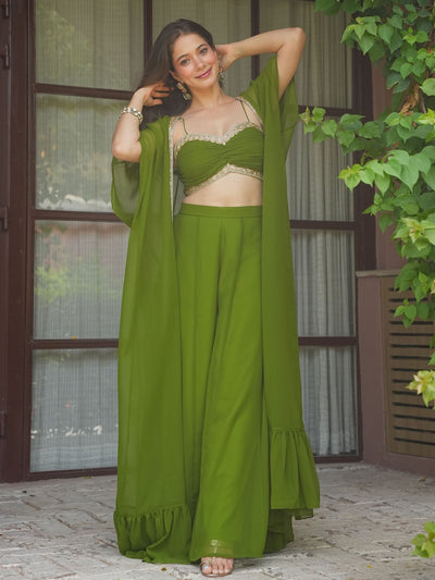 OLIVE GREEN THREE PIECE SET