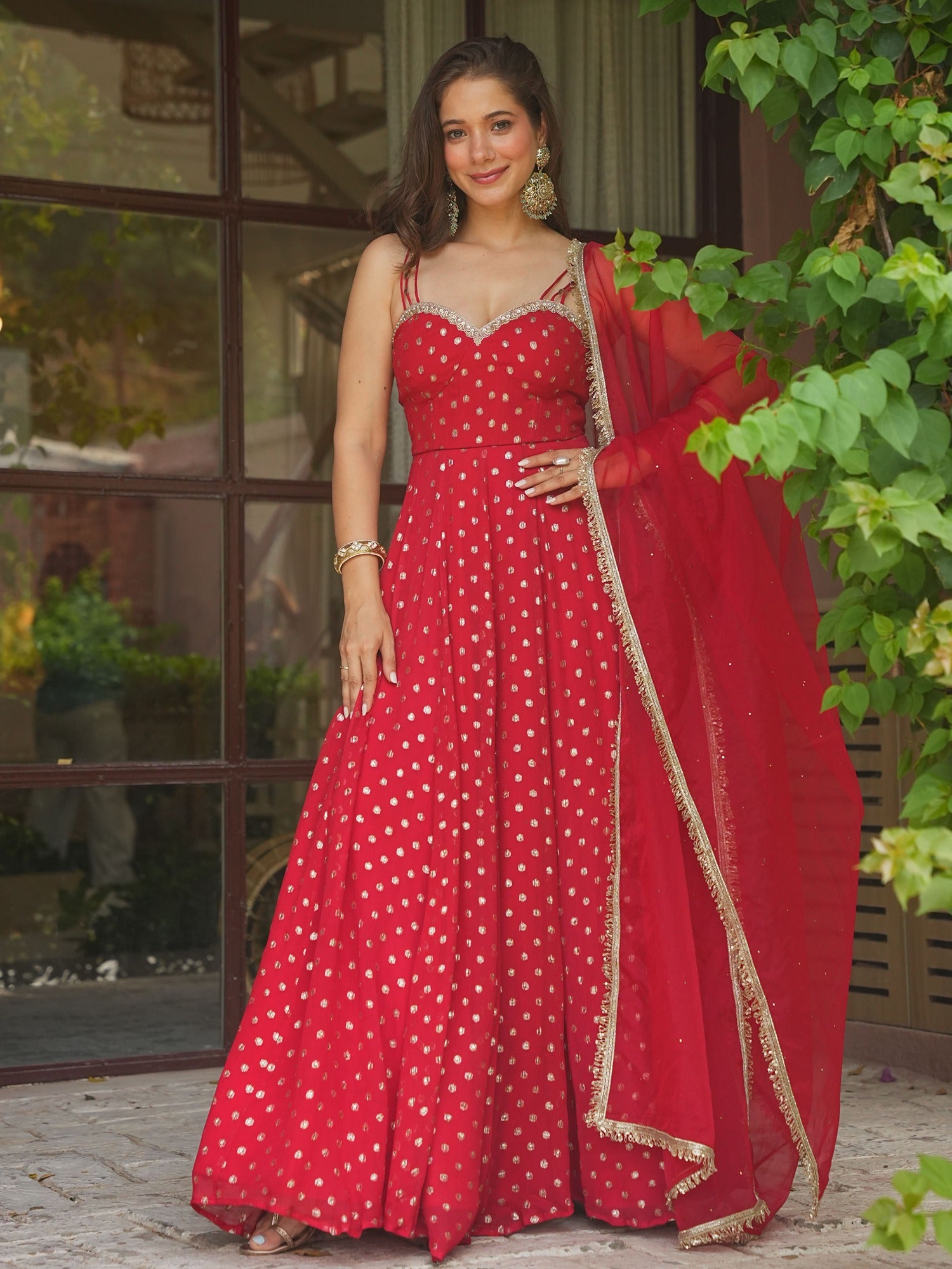 RED SITARA ANARKALI