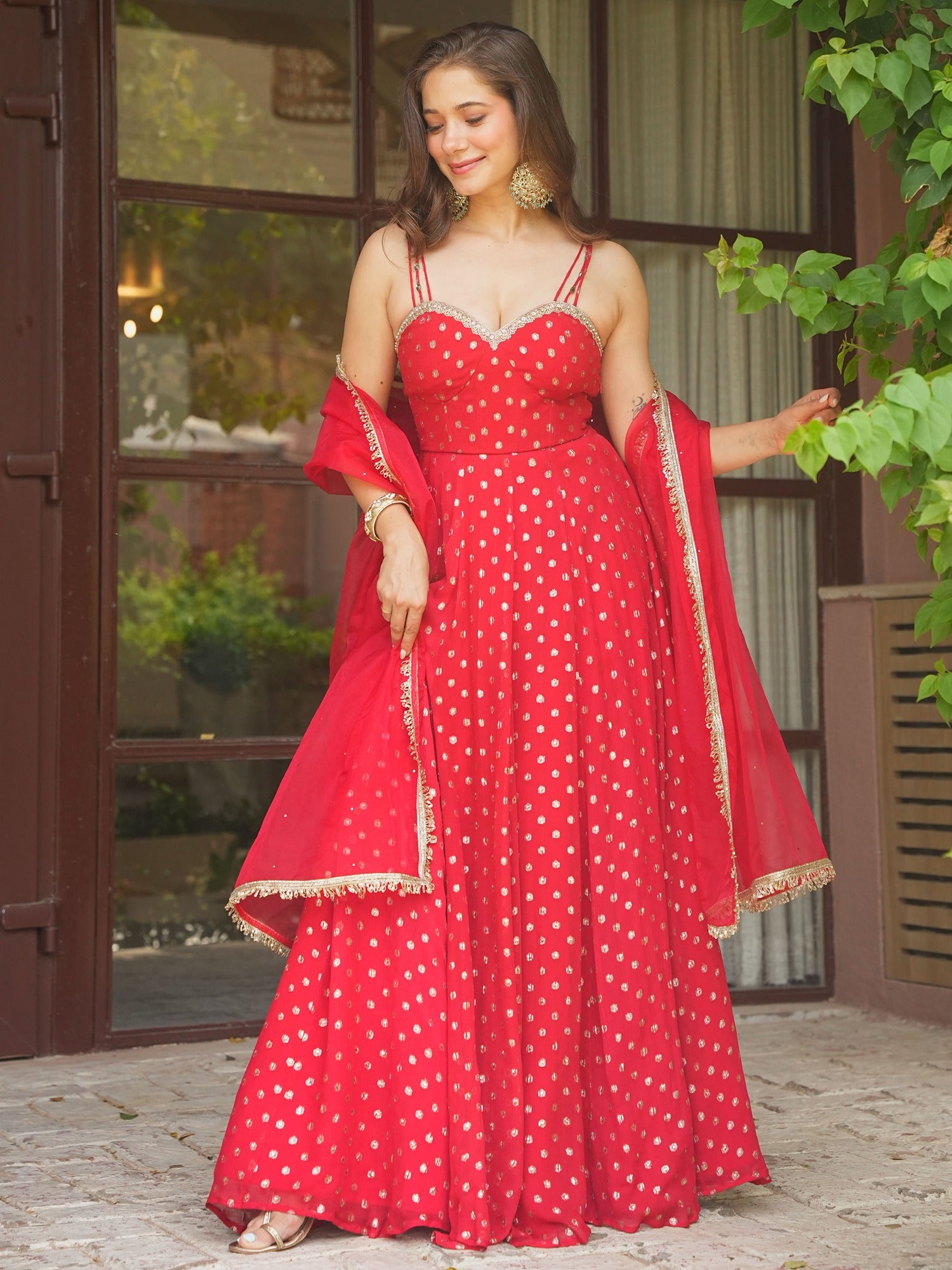 RED SITARA ANARKALI
