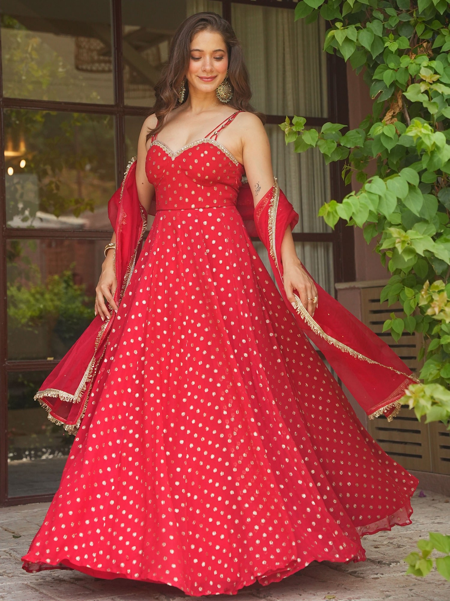 RED SITARA ANARKALI