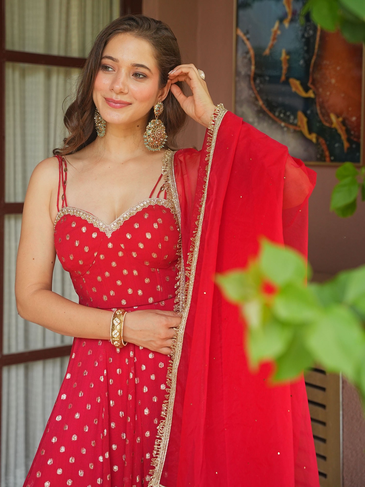 RED SITARA ANARKALI