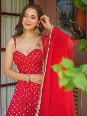 RED SITARA ANARKALI
