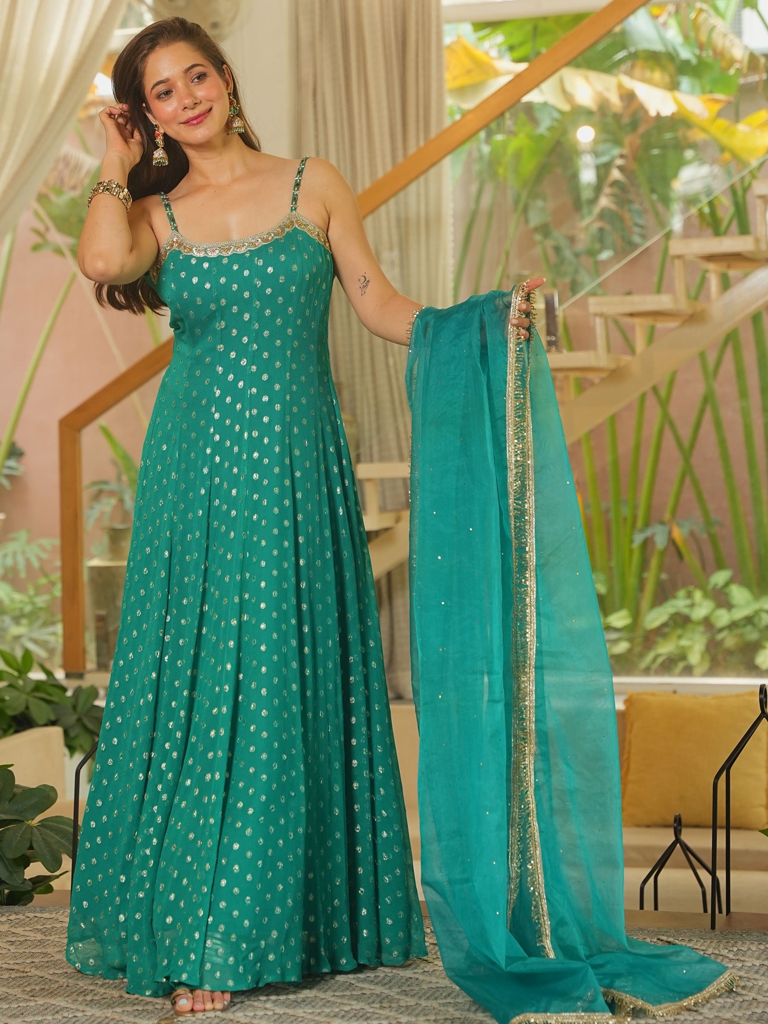 TEAL GREEN SITARA ANARKLI