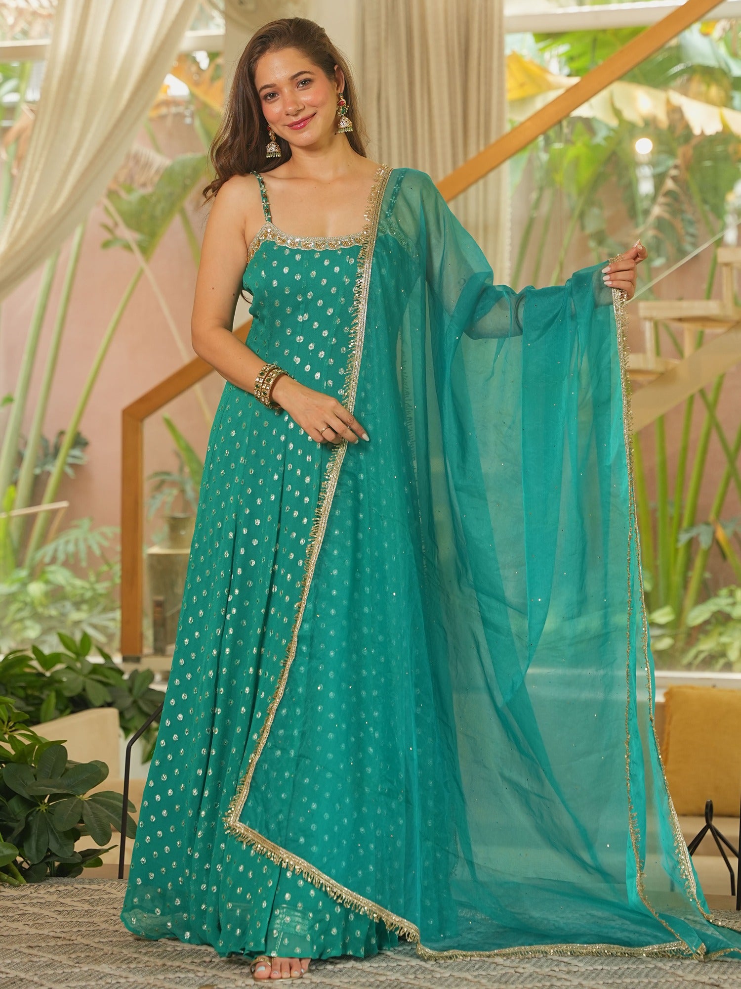 TEAL GREEN SITARA ANARKLI