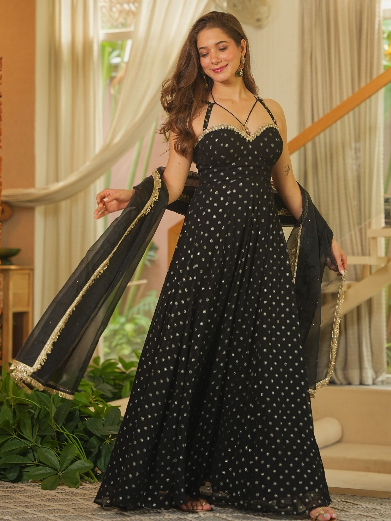 BLACK SITARA ANARKALI