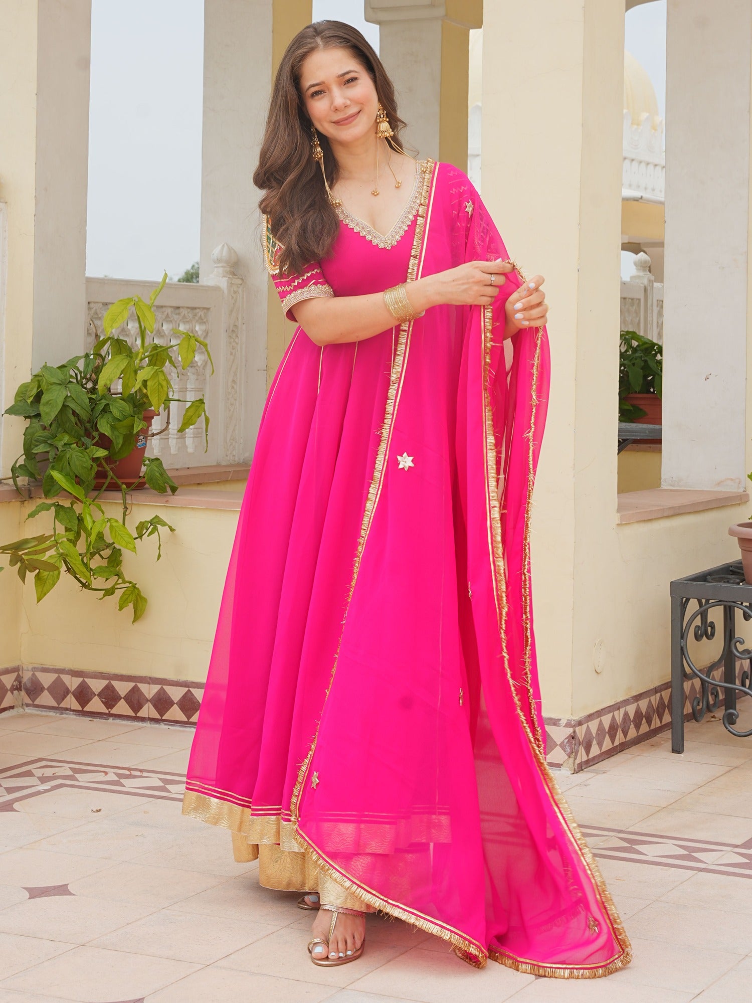 RANI PINK PAISLEY ANARKALI