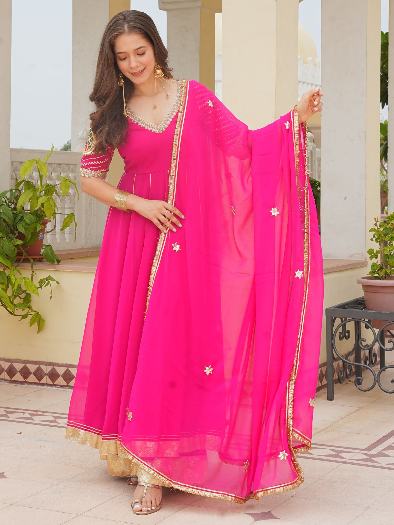 RANI PINK PAISLEY ANARKALI