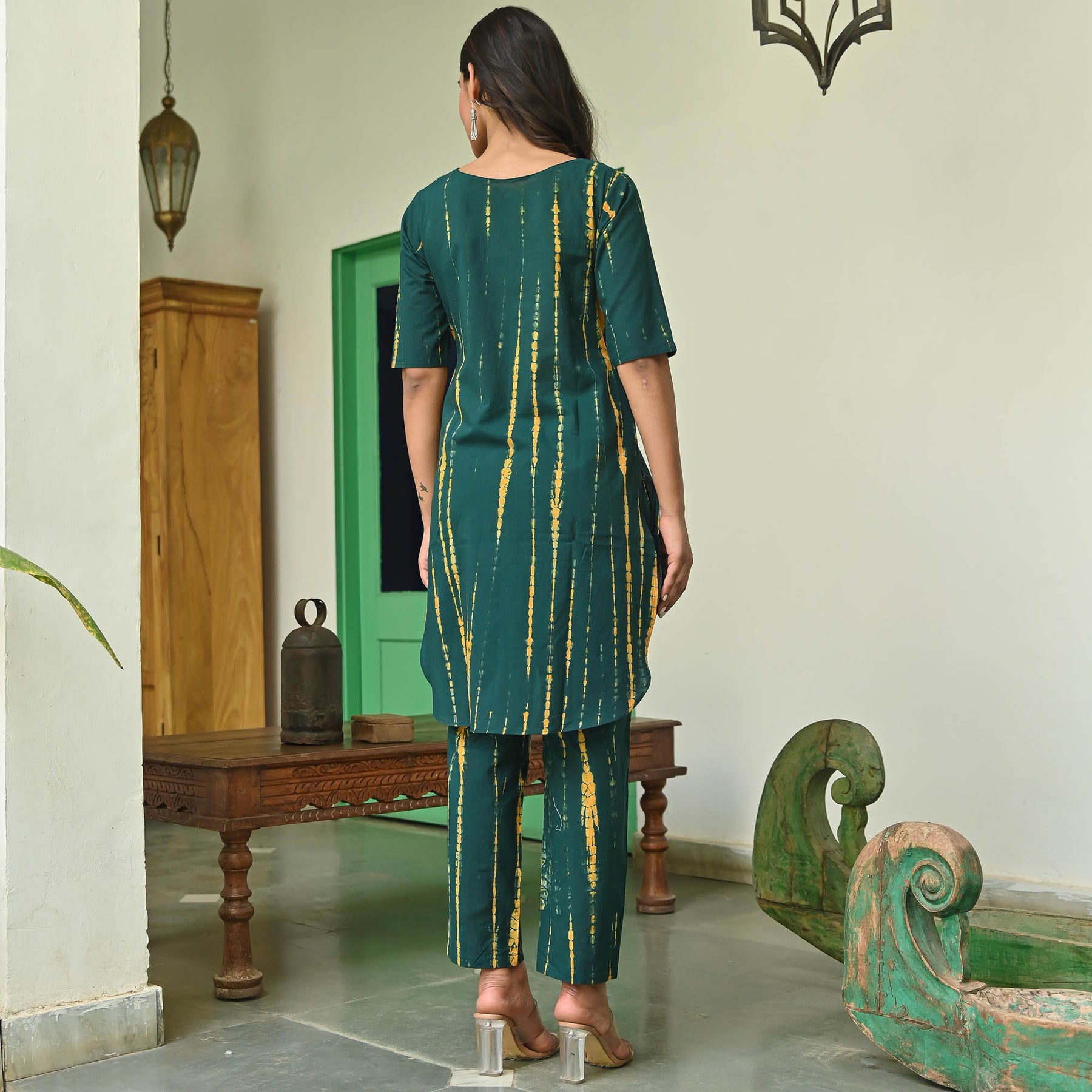 Green Party Wear Embroidered Silk Kurti Pant Set With Banarasi Jacquard  Dupatta