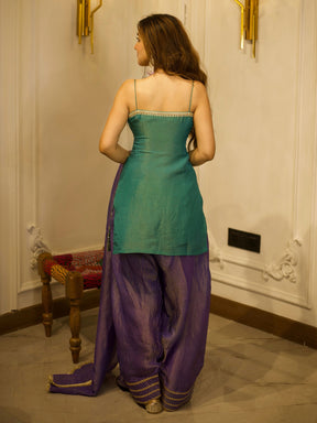 TEAL GREEN & BLUE PATIYALA SET