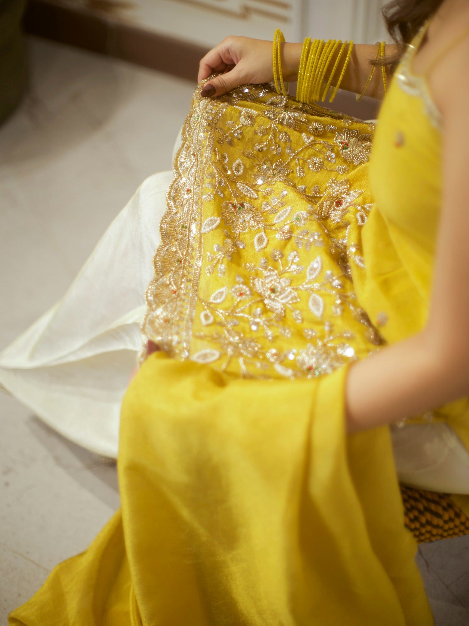 GOLDEN & IVORY PATIYALA SET