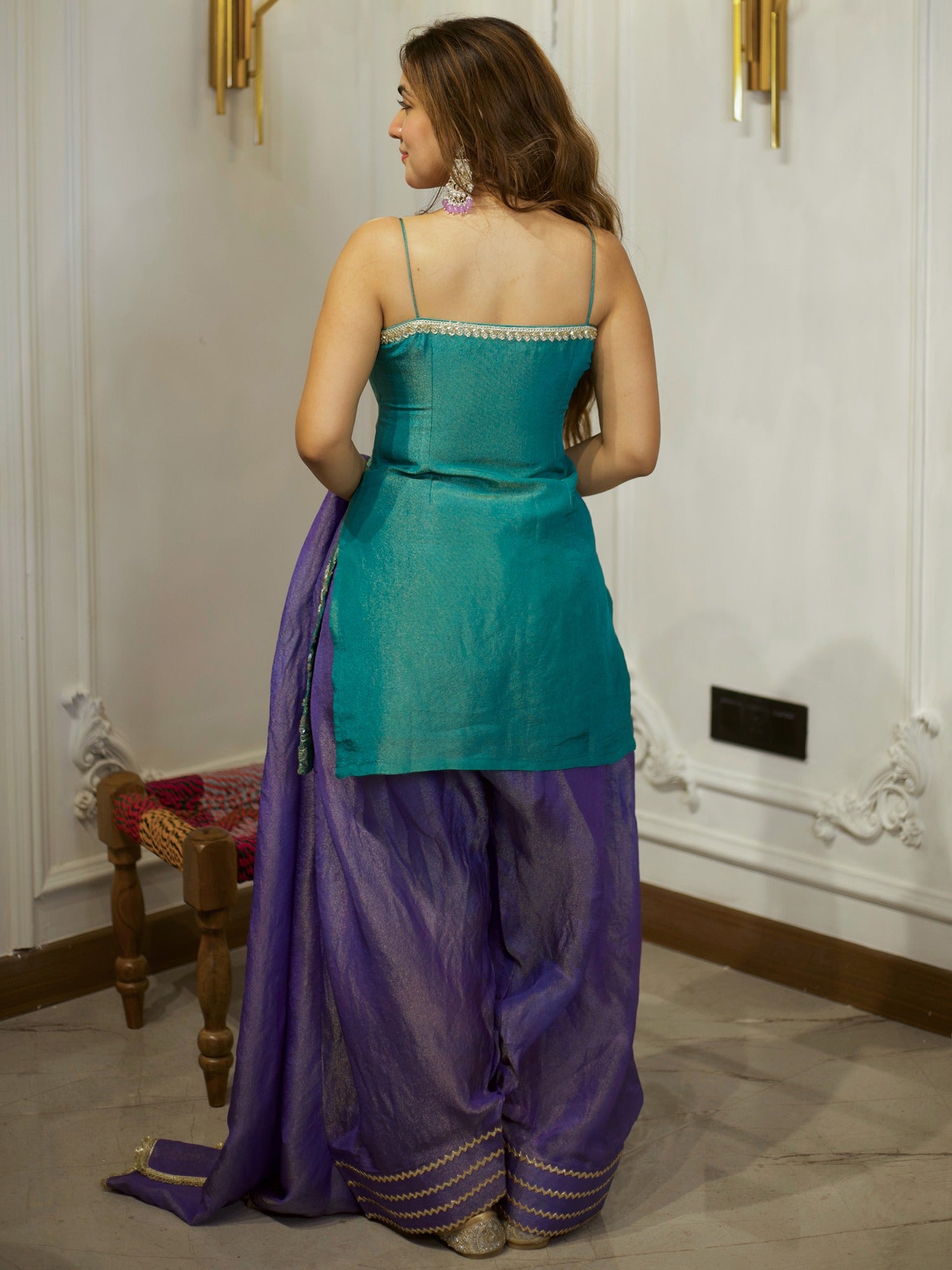 TEAL GREEN & BLUE PATIYALA SET