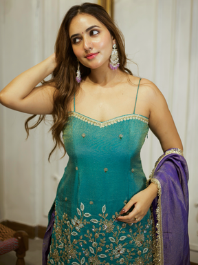 TEAL GREEN & BLUE PATIYALA SET