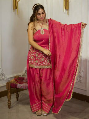 RANI PINK PATIYALA SET