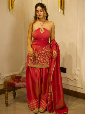 RANI PINK PATIYALA SET