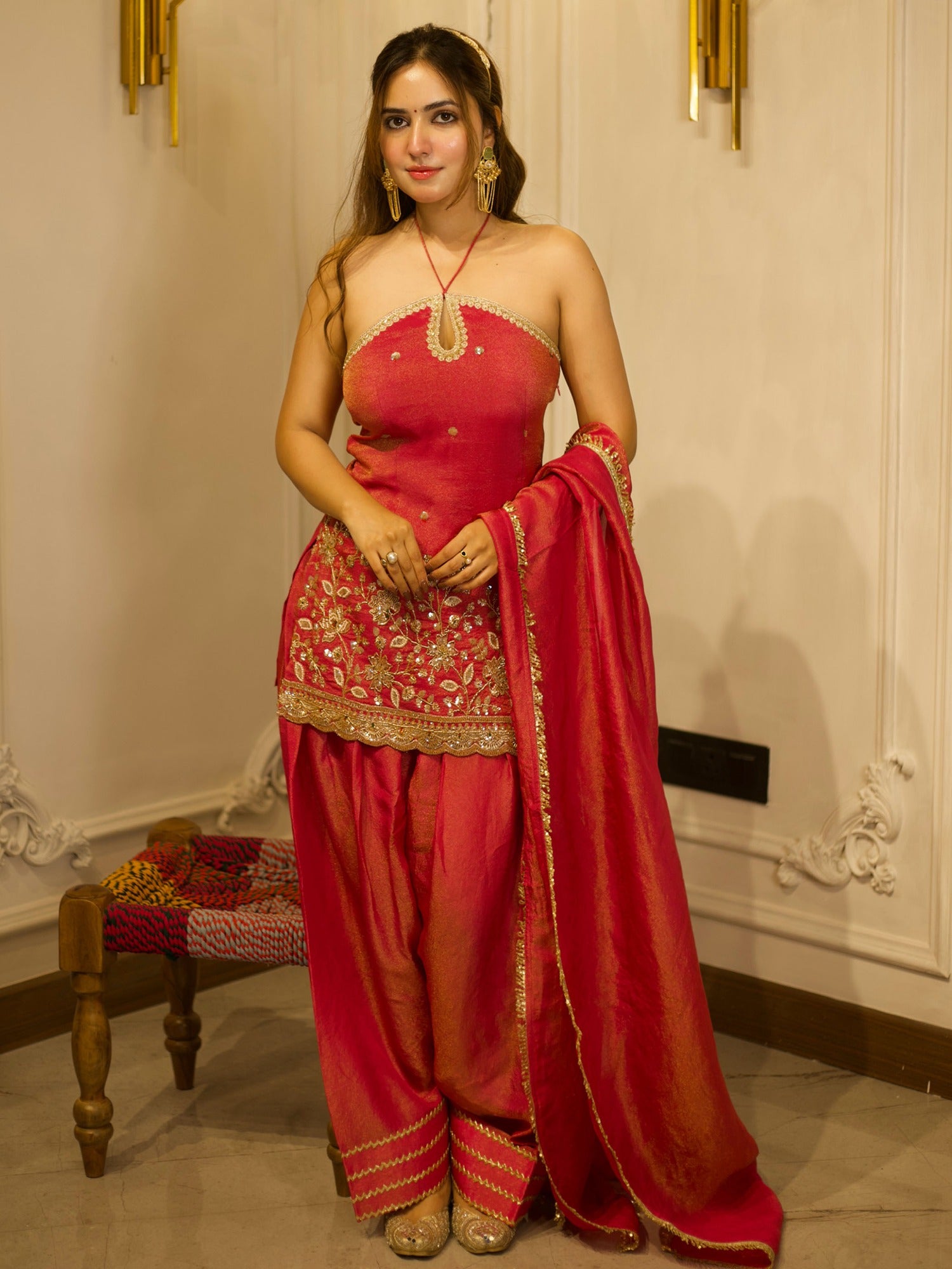 RANI PINK PATIYALA SET