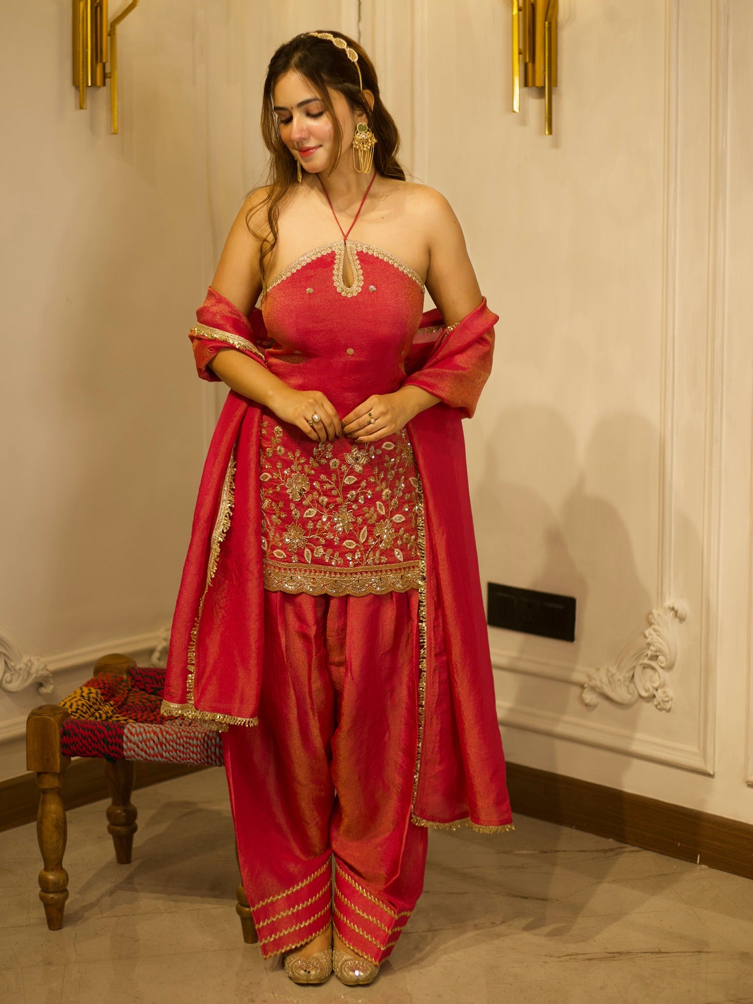 RANI PINK PATIYALA SET