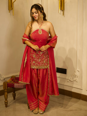 RANI PINK PATIYALA SET