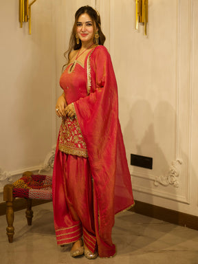 RANI PINK PATIYALA SET