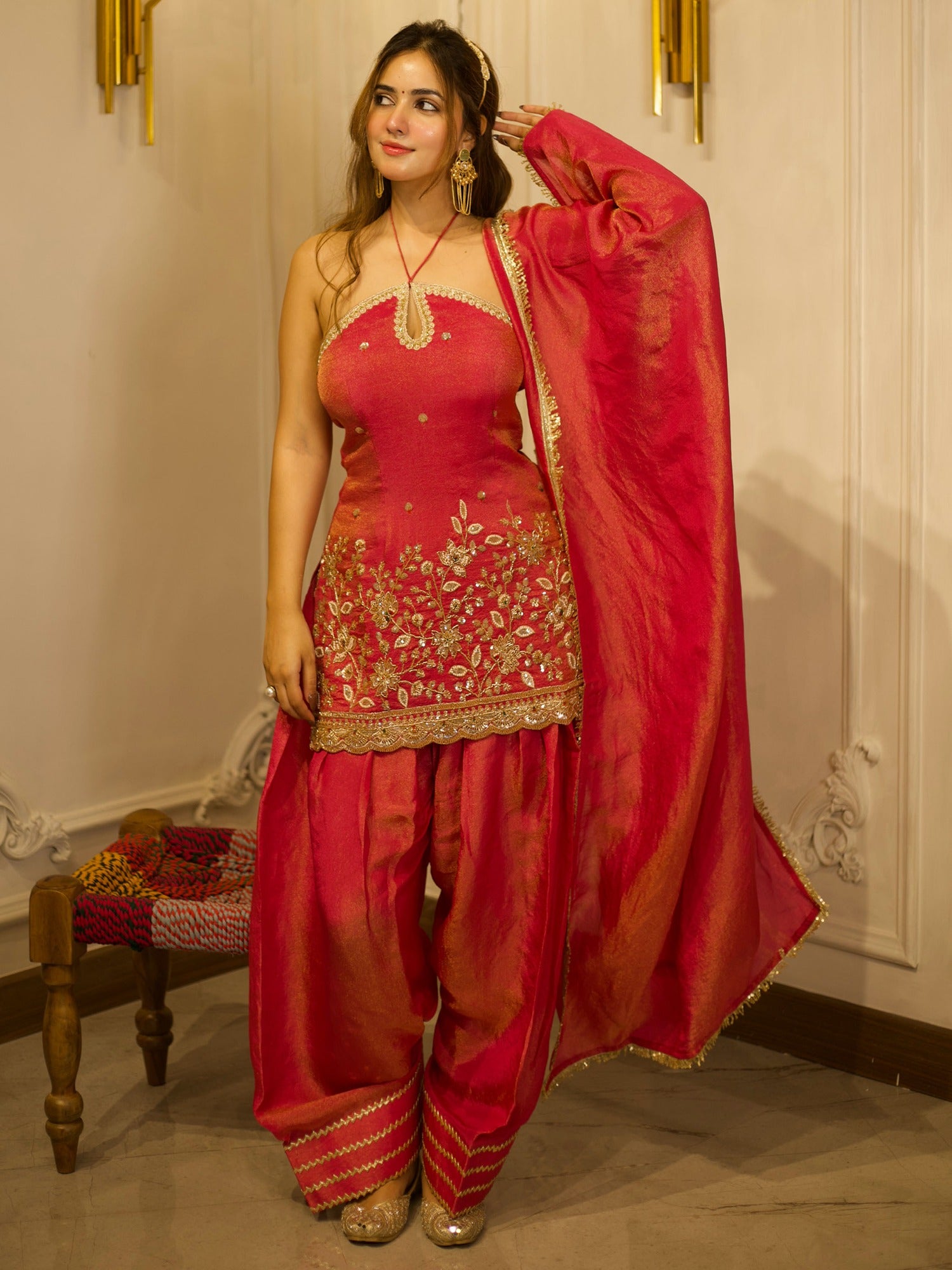 RANI PINK PATIYALA SET